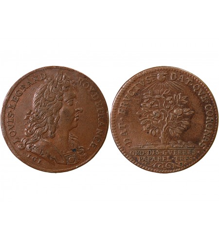 ORDINAIRE DES GUERRES, LOUIS XIV – JETON CUIVRE