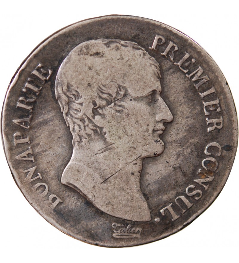 BONAPARTE Ier CONSUL﻿ - 5 FRANCS ARGENT AN 12 M TOULOUSE