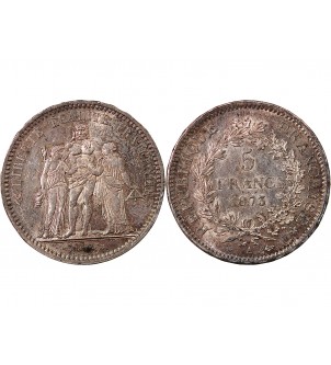 HERCULE - 5 FRANCS ARGENT 1873 A PARIS﻿ 2
