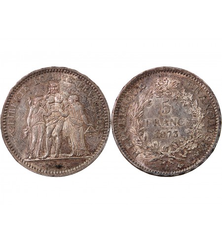 HERCULE - 5 FRANCS ARGENT 1873 A PARIS﻿