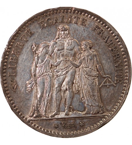 HERCULE - 5 FRANCS ARGENT 1875 A PARIS﻿