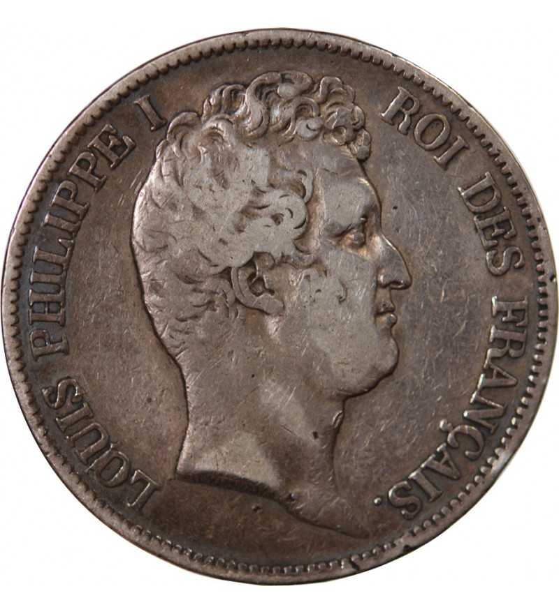 LOUIS PHILIPPE﻿ - 5 FRANCS ARGENT 1831 D LYON "Type Tiolier, Tr creux"