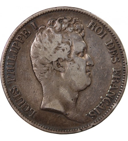 LOUIS PHILIPPE﻿ - 5 FRANCS ARGENT 1831 D LYON "Type Tiolier, Tr creux"