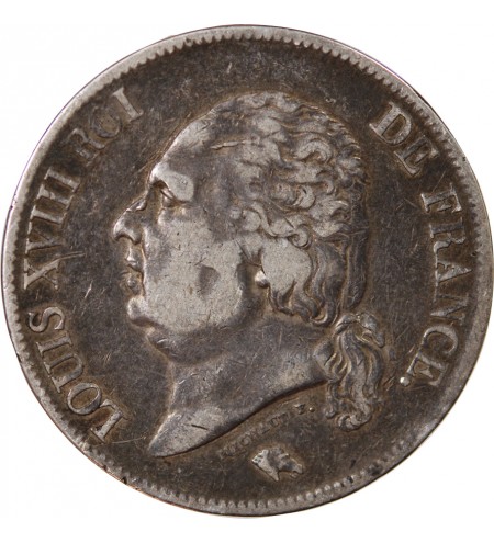 LOUIS XVIII - 5 FRANCS 1824 W LILLE