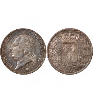 LOUIS XVIII - 5 FRANCS ARGENT 1822 A PARIS 2