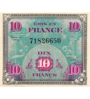 IMPRESSION AMERICAINE - 10 FRANCS DRAPEAU Type 1944 - SUP+