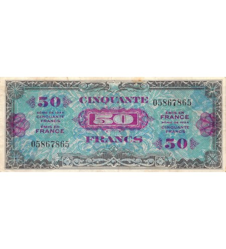 IMPRESSION AMERICAINE - 50 FRANCS DRAPEAU Type 1944 - TTB