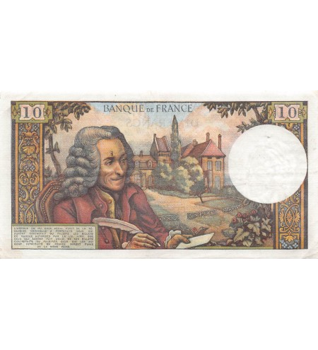 FRANCE, VOLTAIRE - 10 FRANCS 06/07/1967 - SÉRIE U.336 - TTB+