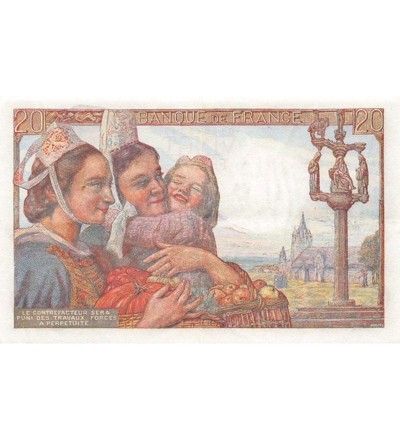 FRANCE, PÊCHEUR - 20 FRANCS 12/02/1942 - SÉRIE M.6 - TTB+