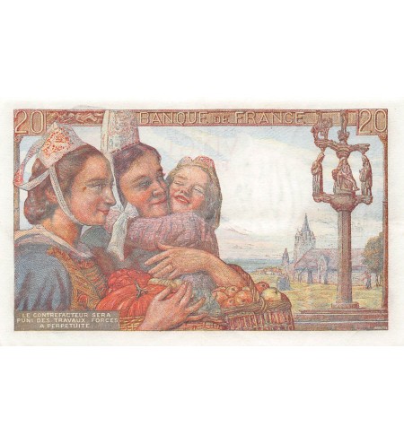 FRANCE, PÊCHEUR - 20 FRANCS 12/02/1942 - SÉRIE M.6 - TTB+