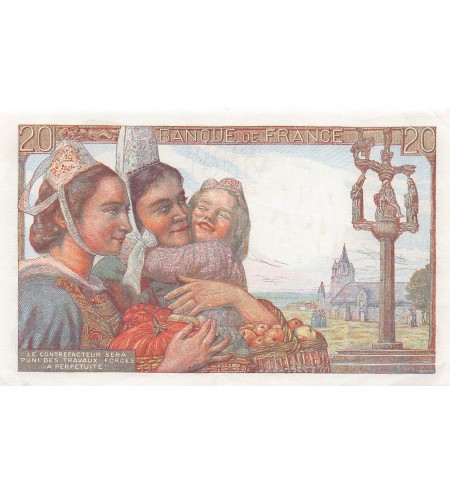 FRANCE, PÊCHEUR - 20 FRANCS 21/05/1942 - SÉRIE G.25 - TTB+