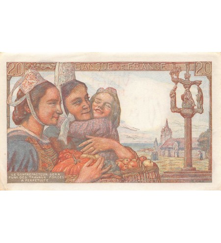 FRANCE, PÊCHEUR - 20 FRANCS 03/11/1949 - SÉRIE C.235 - SUP+