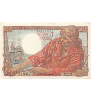 FRANCE, PÊCHEUR - 20 FRANCS 03/11/1949 - SÉRIE C.235 - SUP+
