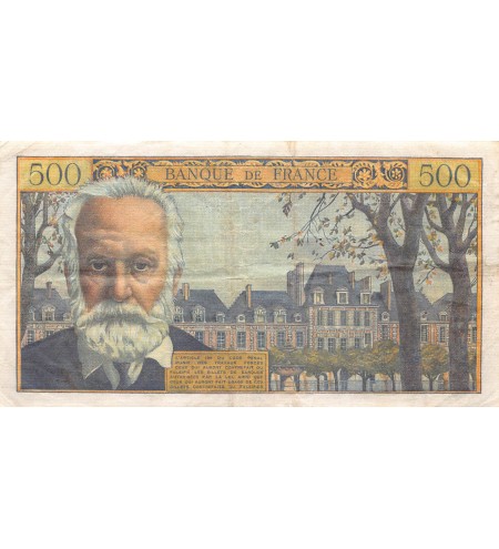FRANCE, VICTOR HUGO, 500 FRANCS 04/03/1954 - Série U.22 - TB+