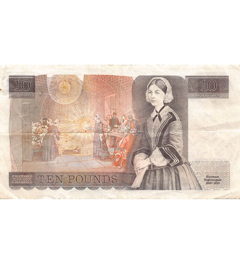 GRANDE-BRETAGNE, ELISABETH II - 10 POUNDS 1980 / 1984 - FLORENCE NIGHTINGALE - TB+