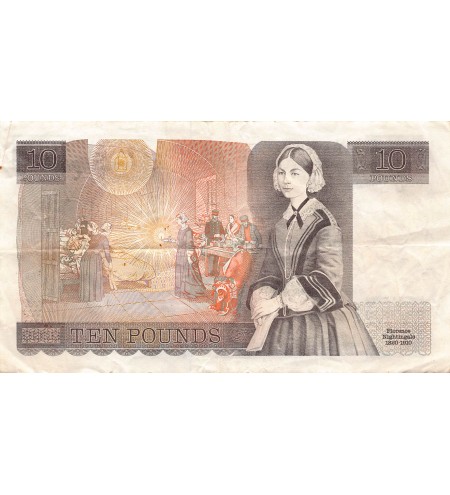 GRANDE-BRETAGNE, ELISABETH II - 10 POUNDS 1980 / 1984 - FLORENCE NIGHTINGALE - TB+