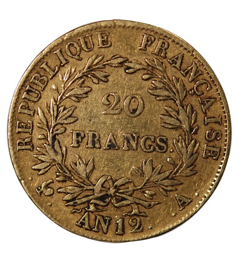 NAPOLEON Ier - 20 FRANCS OR AN 12 A PARIS﻿ "Type intermédiaire" sans point