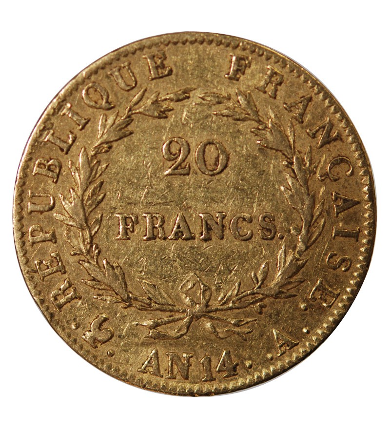 NAPOLEON Ier﻿ - 20 FRANCS OR AN 14 A PARIS﻿﻿﻿ "Calendrier révolutionnaire"