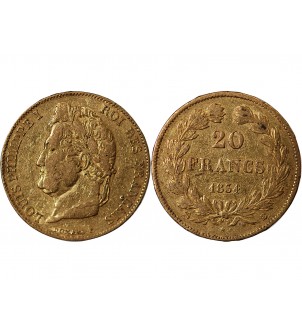 LOUIS PHILIPPE﻿ - 20 FRANCS OR 1834 B ROUEN 2