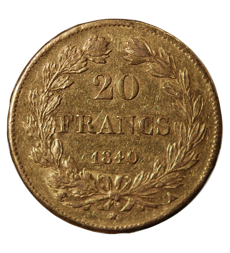 LOUIS PHILIPPE﻿ - 20 FRANCS OR 1840 A PARIS