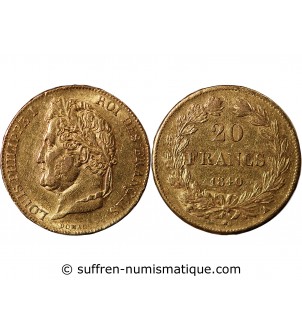 LOUIS PHILIPPE﻿ - 20 FRANCS OR 1840 A PARIS