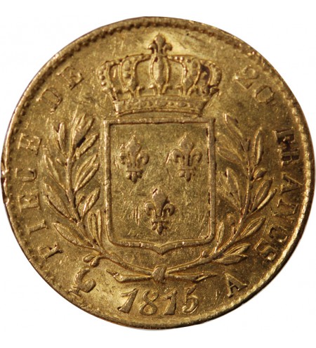 LOUIS XVIII - 20 FRANCS OR 1815 A PARIS