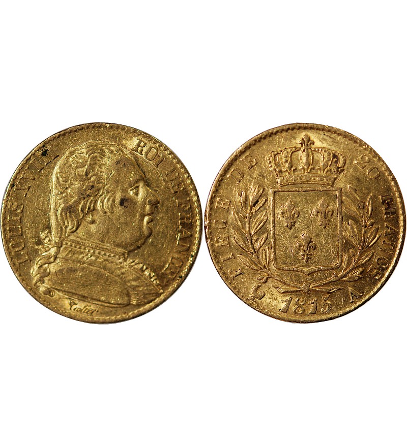 LOUIS XVIII - 20 FRANCS OR 1815 A PARIS
