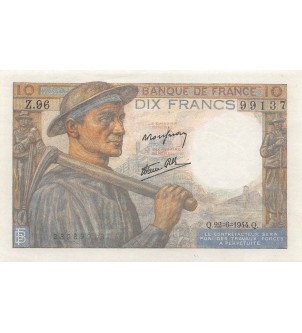 FRANCE, MINEUR - 10 FRANCS 22/06/1944 - SÉRIE Z.96 - SUP+