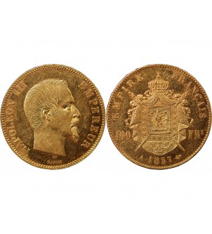 NAPOLEON III - 100 FRANCS OR 1857 A PARIS﻿ 2
