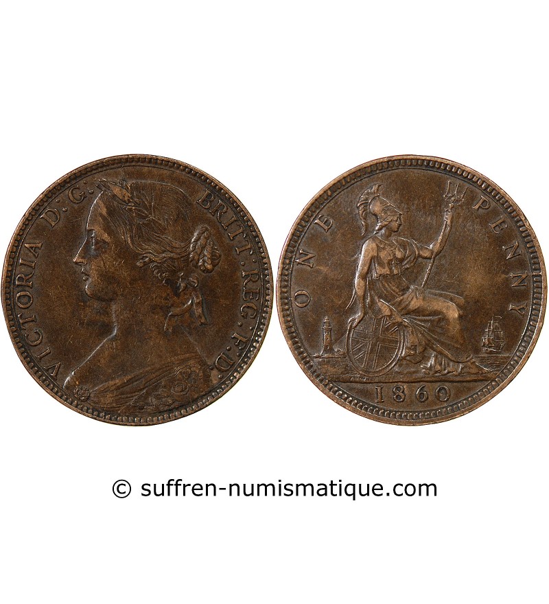 GRANDE-BRETAGNE, VICTORIA - 1 PENNY 1860