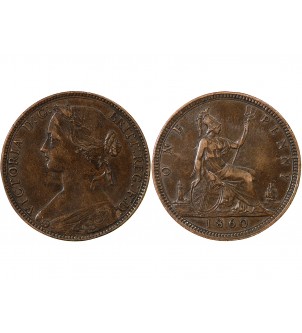 GRANDE-BRETAGNE, VICTORIA - 1 PENNY 1860 2