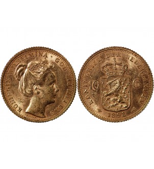 PAYS-BAS, WILHELMINA - 10 GULDEN OR 1898 Utrecht 2