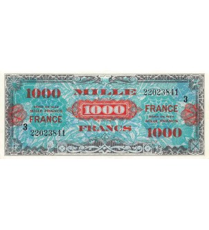 IMPRESSION AMERICAINE, FRANCE - 1000 FRANCS 1945 SERIE 3 - PSUP