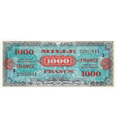IMPRESSION AMERICAINE, FRANCE - 1000 FRANCS 1945 SERIE 3 - PSUP