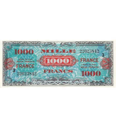 IMPRESSION AMERICAINE, FRANCE - 1000 FRANCS 1945 SERIE 3 - PSUP