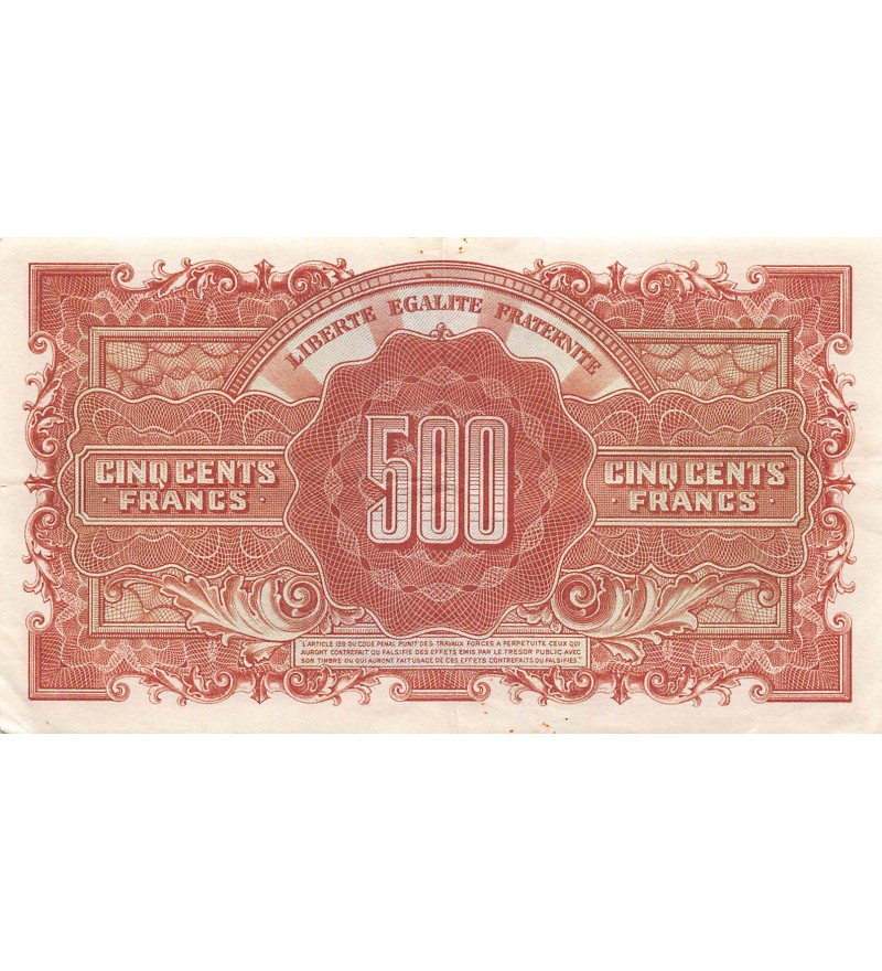 MARIANNE - 500 FRANCS 1945 SÉRIE L - TTB