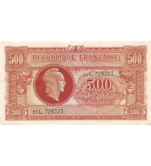 MARIANNE - 500 FRANCS 1945 SÉRIE L - TTB