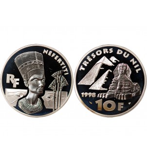FRANCE, NEFERTITI - 10 FRANCS ARGENT 1998 "Frappe BE"﻿ 2