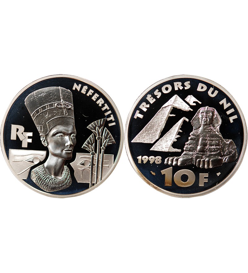 FRANCE, NEFERTITI - 10 FRANCS ARGENT 1998 "Frappe BE"﻿
