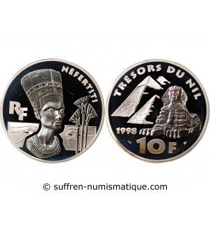 FRANCE, NEFERTITI - 10 FRANCS ARGENT 1998 "Frappe BE"﻿