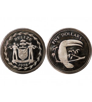 BELIZE, TOUCAN - 5 DOLLARS 1978 2