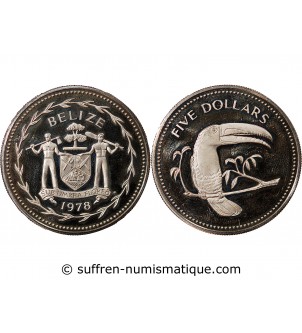 BELIZE, TOUCAN - 5 DOLLARS 1978