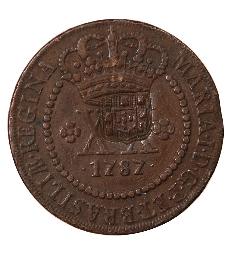 BRESIL - 40 REIS CONTREMARQUE SUR 20 REIS 1787