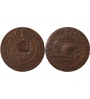 BRESIL - 40 REIS CONTREMARQUE SUR 20 REIS 1787 2