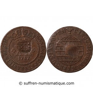 BRESIL - 40 REIS CONTREMARQUE SUR 20 REIS 1787