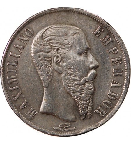 MEXIQUE, MAXIMILIEN - PESO ARGENT 1866 Mo MEXICO