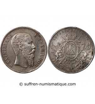 MEXIQUE, MAXIMILIEN - PESO ARGENT 1866 Mo MEXICO