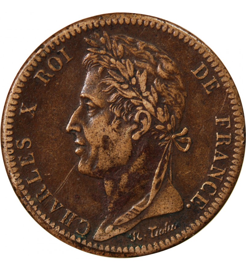 COLONIES FRANCAISES, CHARLES X - 10 CENTIMES 1828 A PARIS