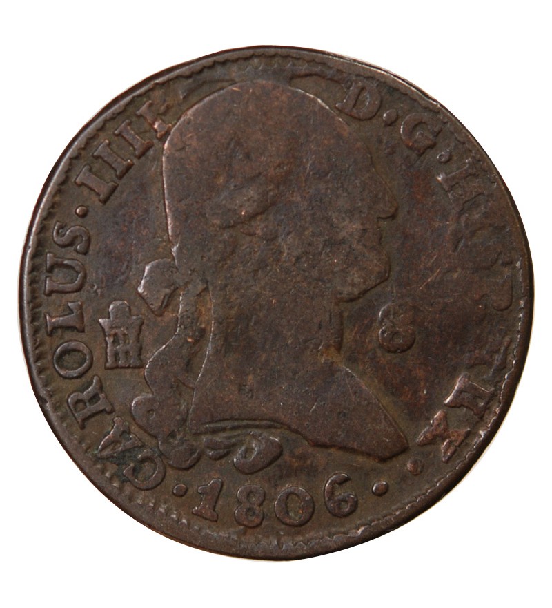 ESPAGNE, CHARLES IV - 8 MARAVEDIS 1806
