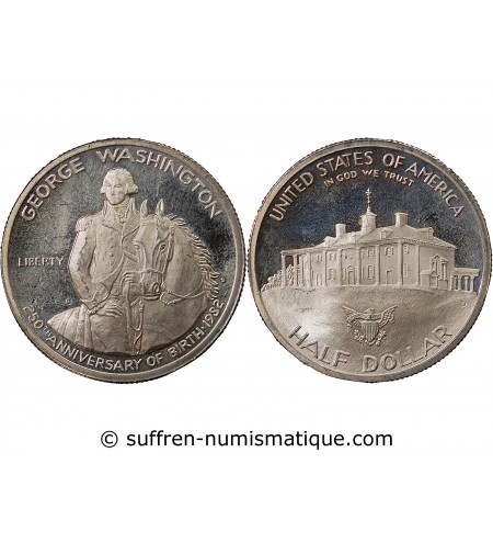 USA, GEORGES WASHINGTON - 1/2 DOLLAR ARGENT 1982 S SAN FRANCISCO
